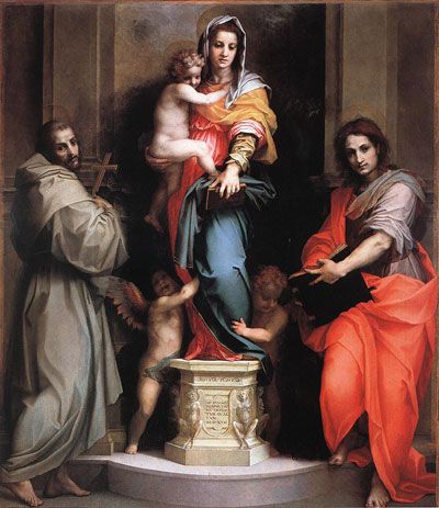 FIG. 39.—ANDREA DEL SARTO. MADONNA OF ST. FRANCIS. UFFIZI.
