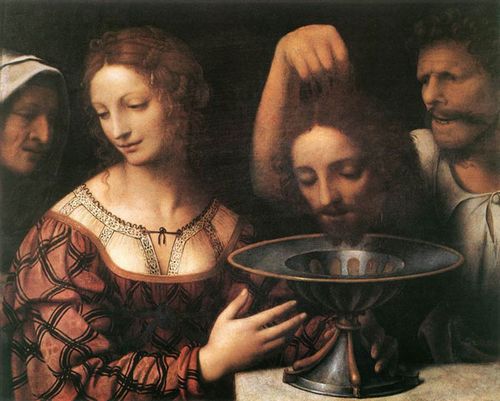 FIG. 44.—LUINI. DAUGHTER OF HERODIAS WITH HEAD OF JOHN THE BAPTIST. UFFIZI.