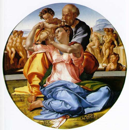 THE HOLY FAMILY. Uffizi Gallery, Florence.