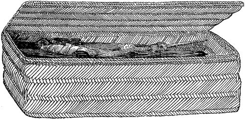 Fig. 299. Peruvian work basket of reeds, with strongly relieved ridges
